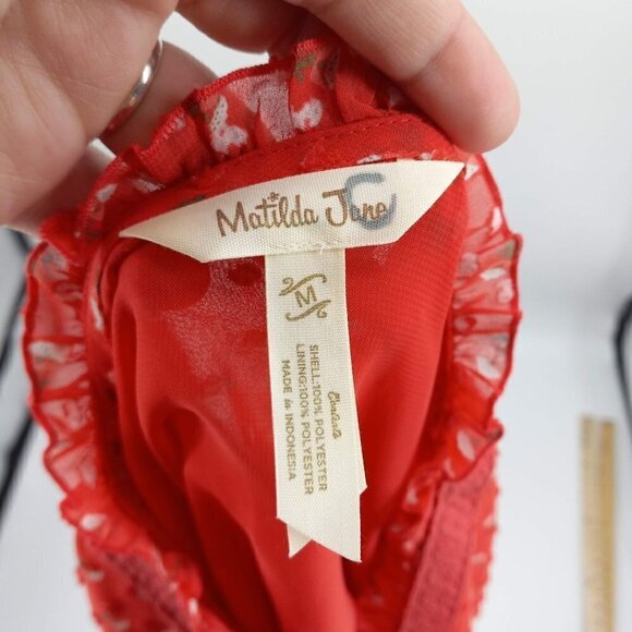 Matilda Jane Must Be Love Top Coral Women's M Swiss Dot Preppy Spring Summer - Picture 7 of 9